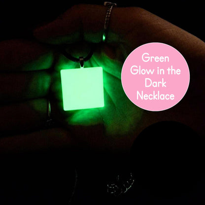 GLOW IN THE DARK Square Yellow Necklace