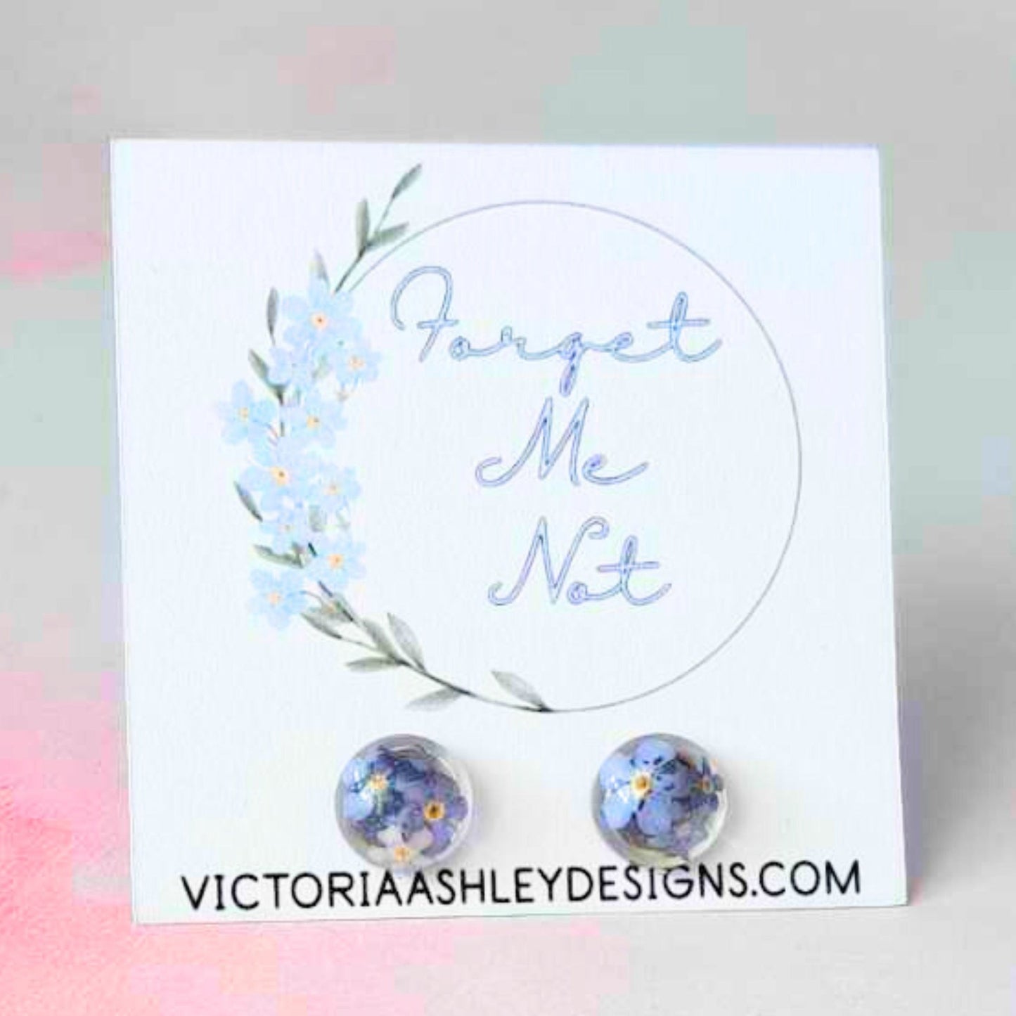 Real Dried Forget Me Not 10MM Studs