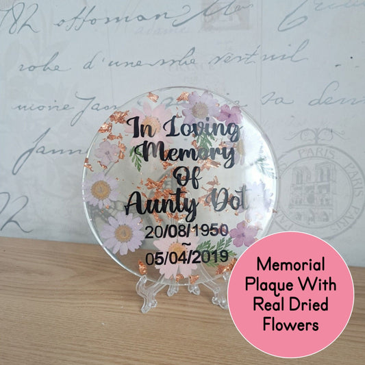 13cm Round Floral Memorial Gift