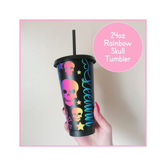 Rainbow Skulls 24oz Tumbler