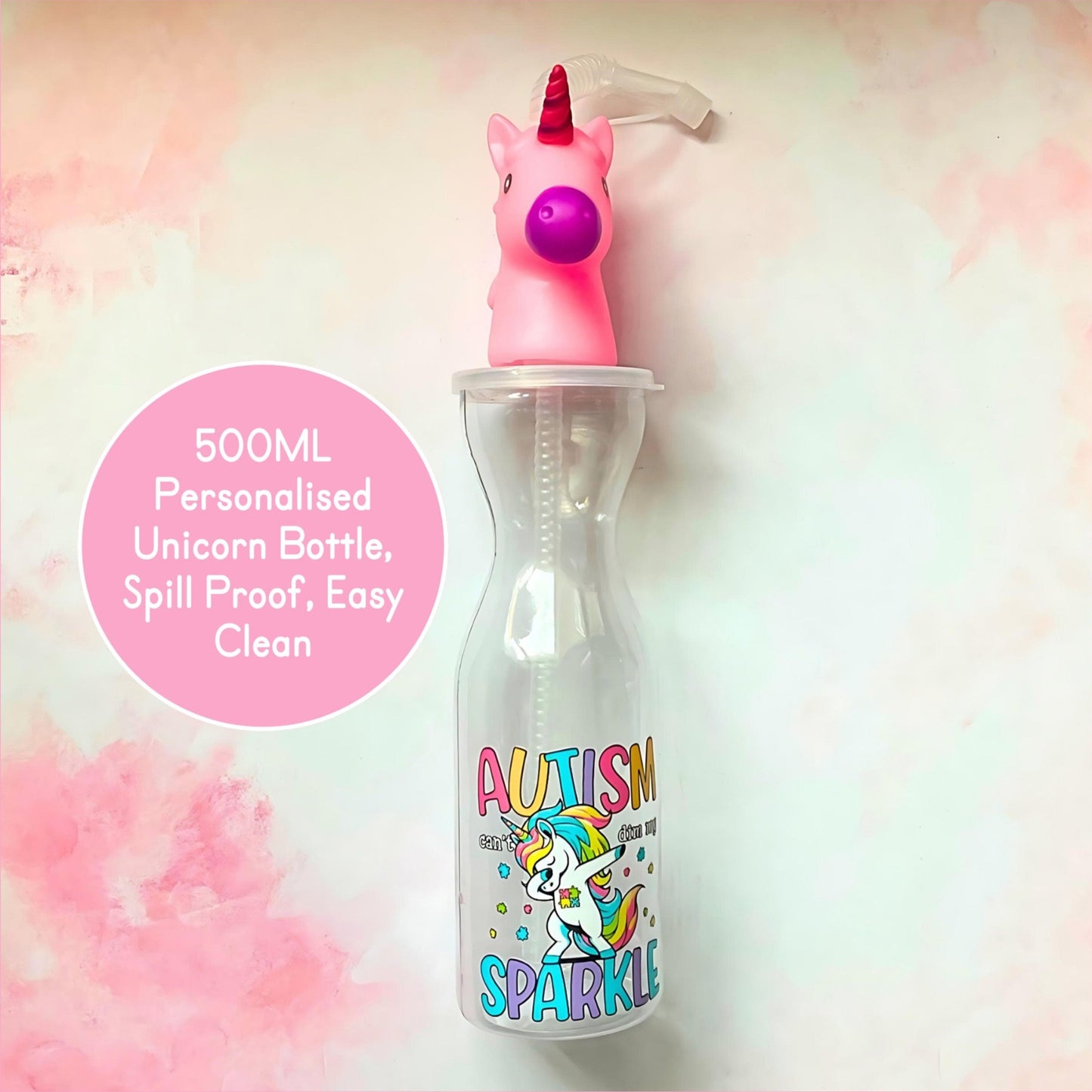 Autism Awareness BPA Free Plastic Unicorn Bottle