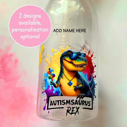 Autism Awareness BPA Free Plastic Dinosaur Bottle