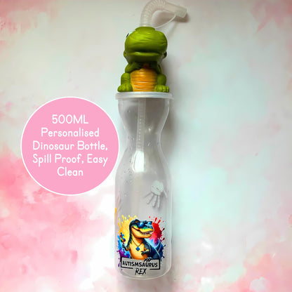 Autism Awareness BPA Free Plastic Dinosaur Bottle