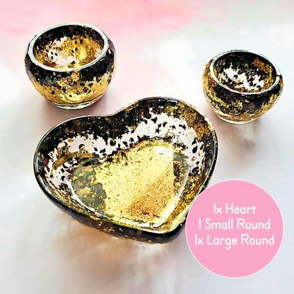 Black And Gold Trinket Dish Set