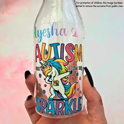 Autism Awareness BPA Free Plastic Unicorn Bottle