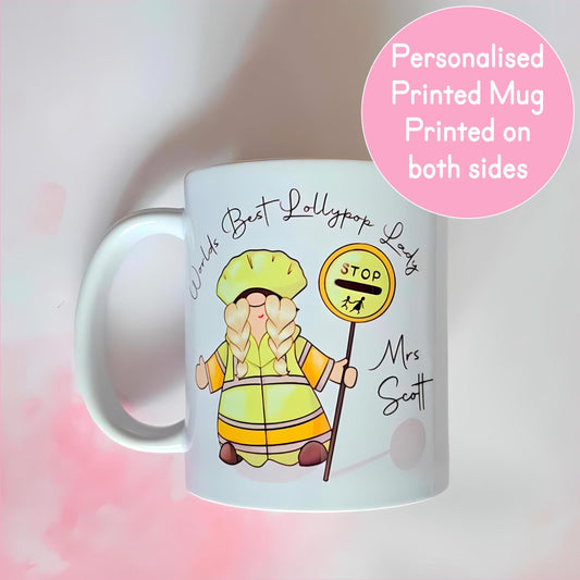 11oz Personalised Lollypop Lady Gnome Ceramic Mug