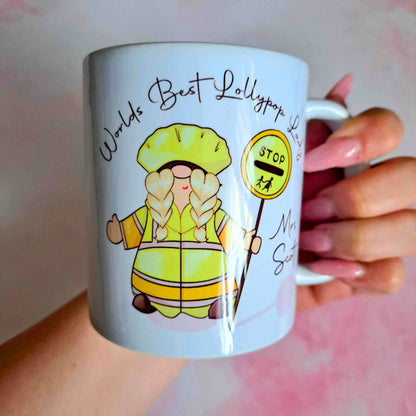 11oz Personalised Lollypop Lady Gnome Ceramic Mug