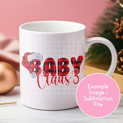 Christmas Claus Names Red Plaid Pattern PNG Bundle