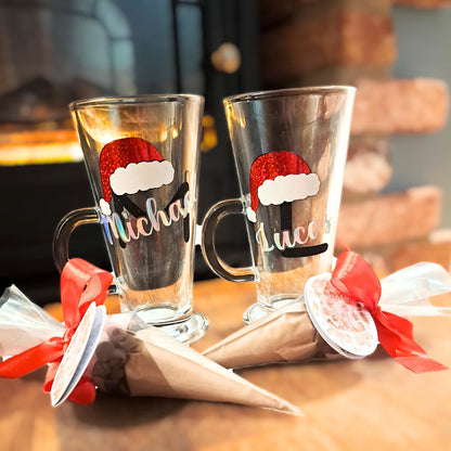 Personalized Monogram Christmas Hot Chocolate Glass