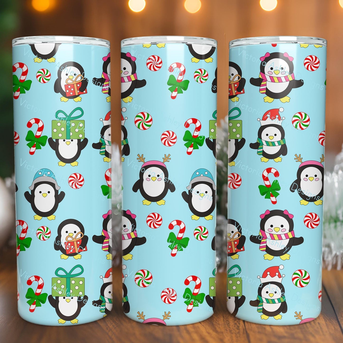 Christmas Penguin Design Seamless Pattern