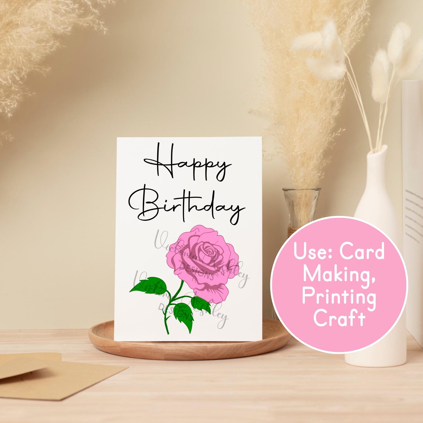 Blush Pink Hand Drawn Rose Clipart Bundle PNG