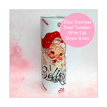 Vintage Santa 20oz Skinny Tumbler