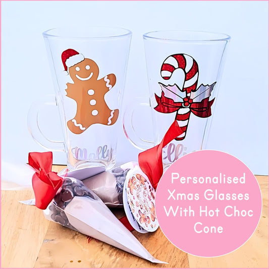 Personalised Christmas Hot Chocolate Glass Mug