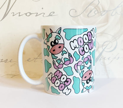 11oz Moody Cow Ceramic Mug *DEFECTIVE - SEE DESCRIPTION*