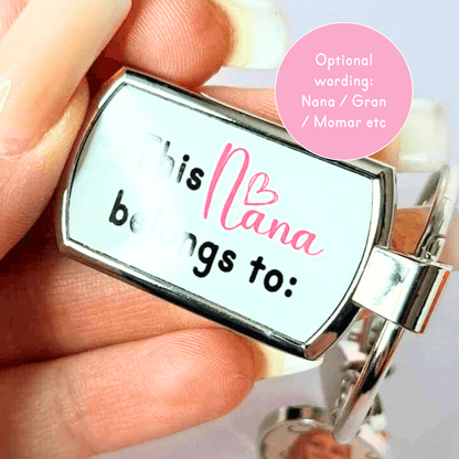 Stainless Steel Photo Charm Keyring With Swarvoski Birthstone Charm