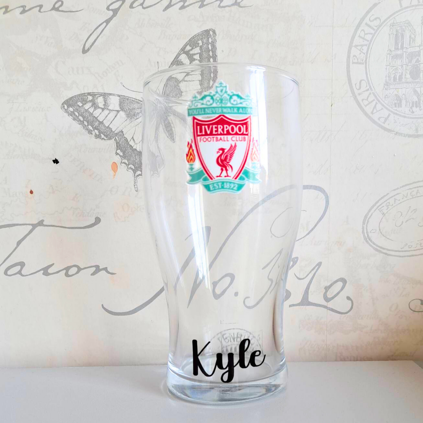 Football Pint Glass