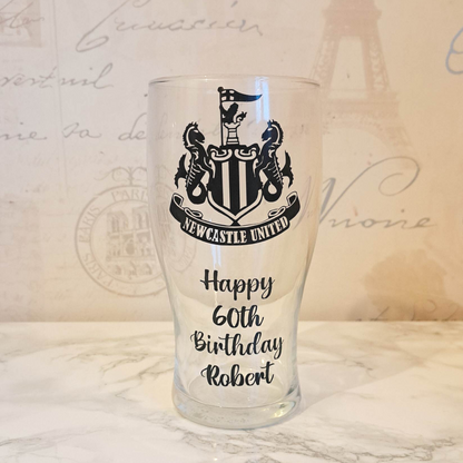 NUFC Football Pint Glass