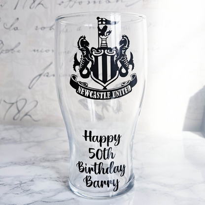 NUFC Football Pint Glass