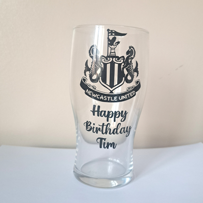 NUFC Football Pint Glass