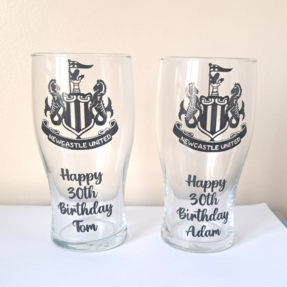 NUFC Football Pint Glass