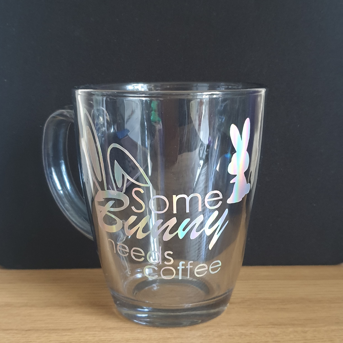 11oz "Some Bunny Needs Coffee" Glass Mug