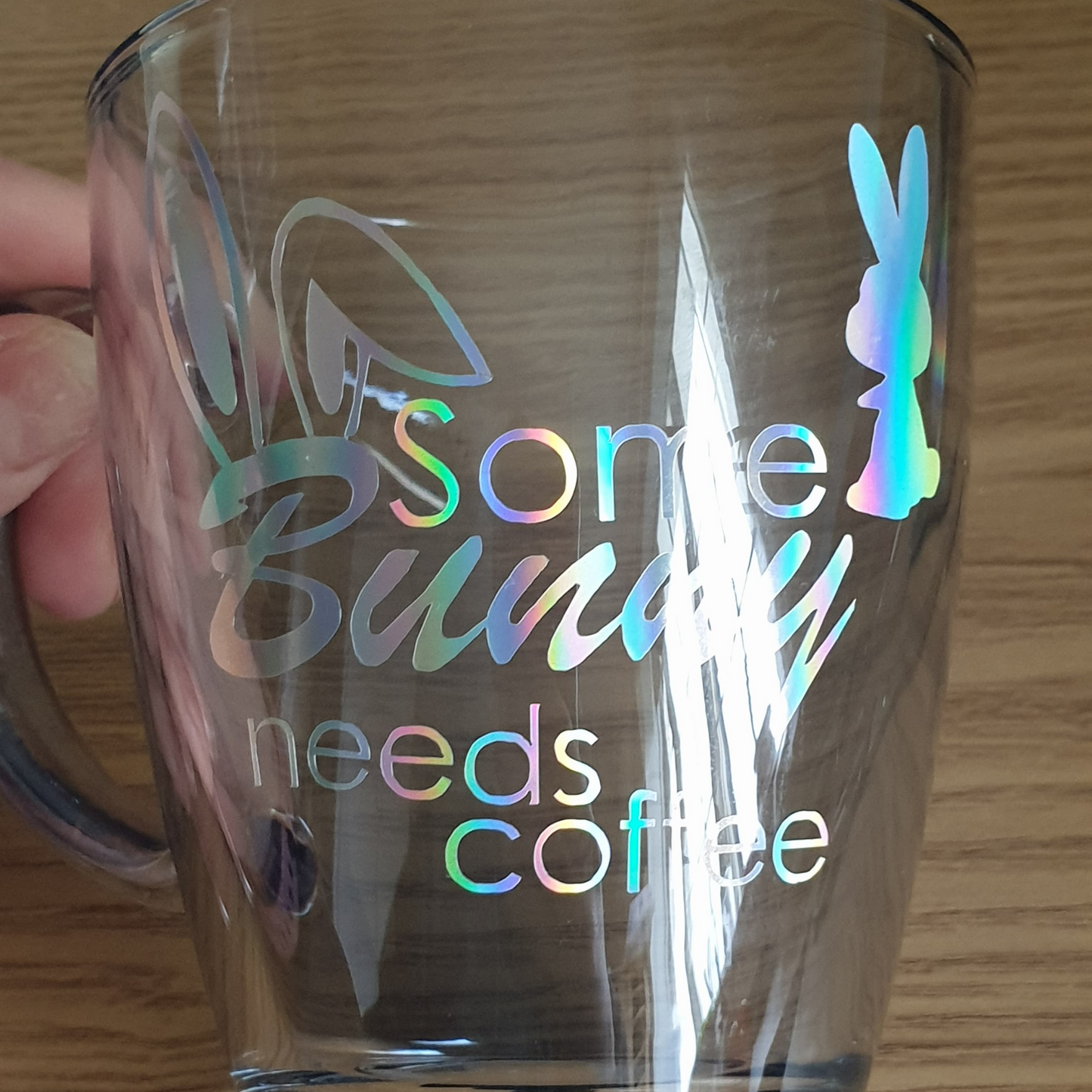 11oz "Some Bunny Needs Coffee" Glass Mug