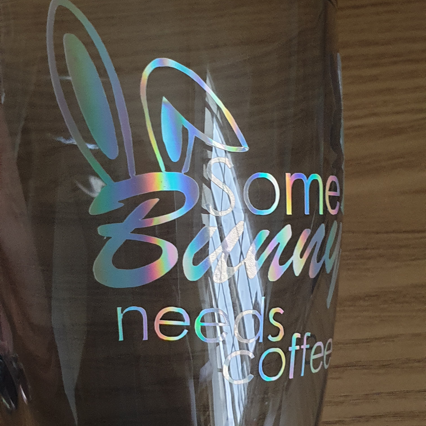 11oz "Some Bunny Needs Coffee" Glass Mug