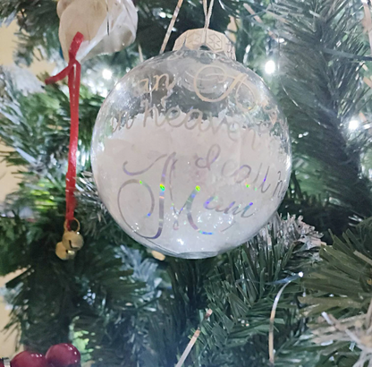 Personalised 9cm fake snow baubles