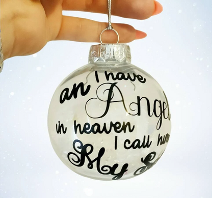 Personalised 9cm fake snow baubles